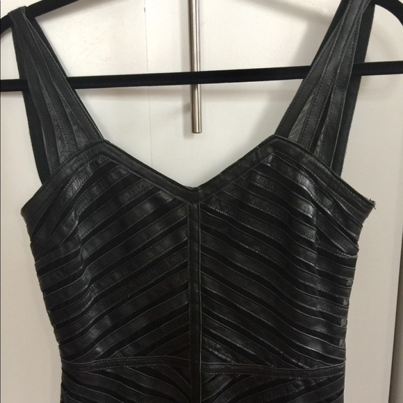 NWT Parker Leather Dress Black Intermix Shopbop - Picture 8 of 8